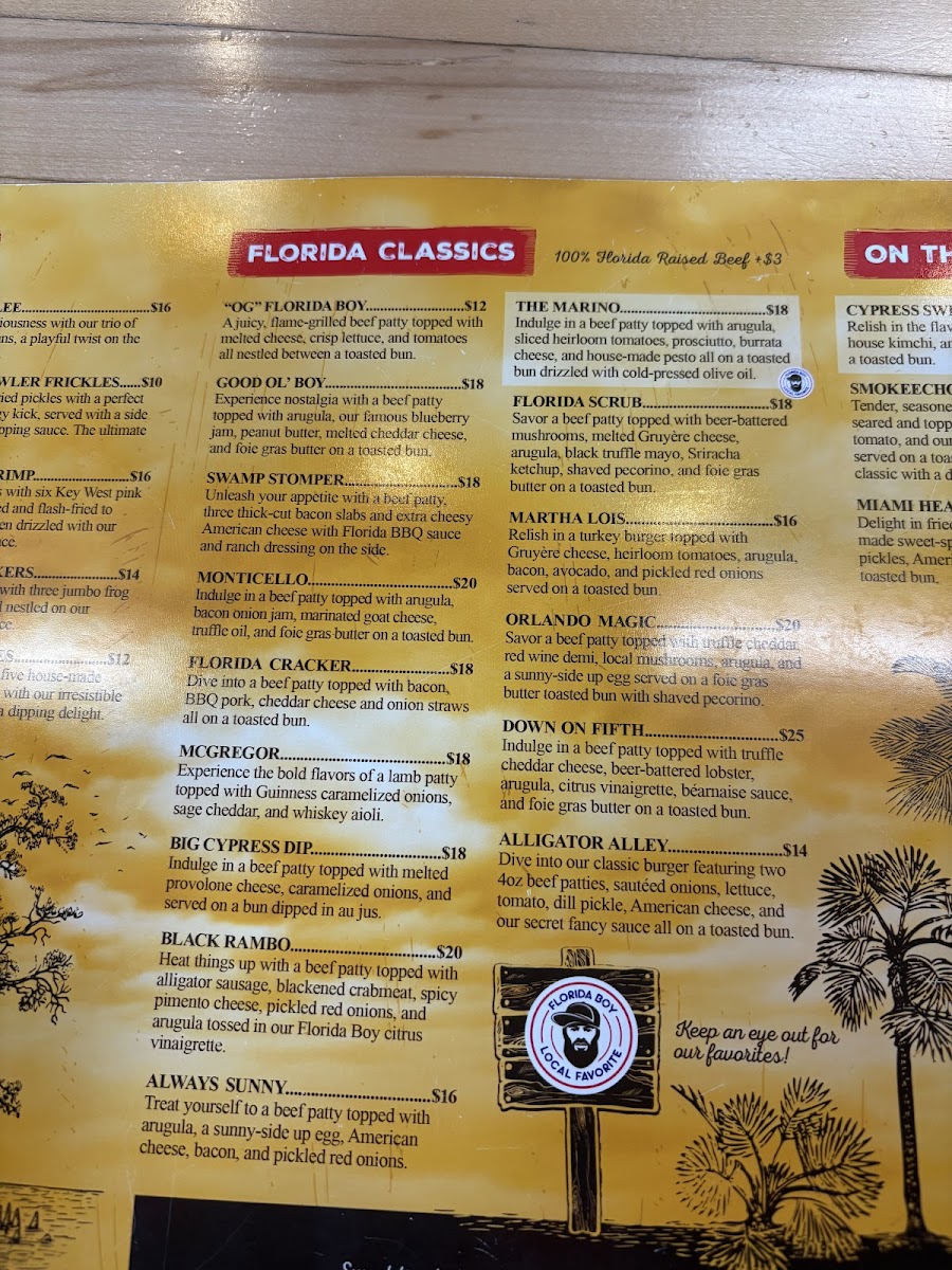 Menu - Florida Boy Burger Co. photo 5