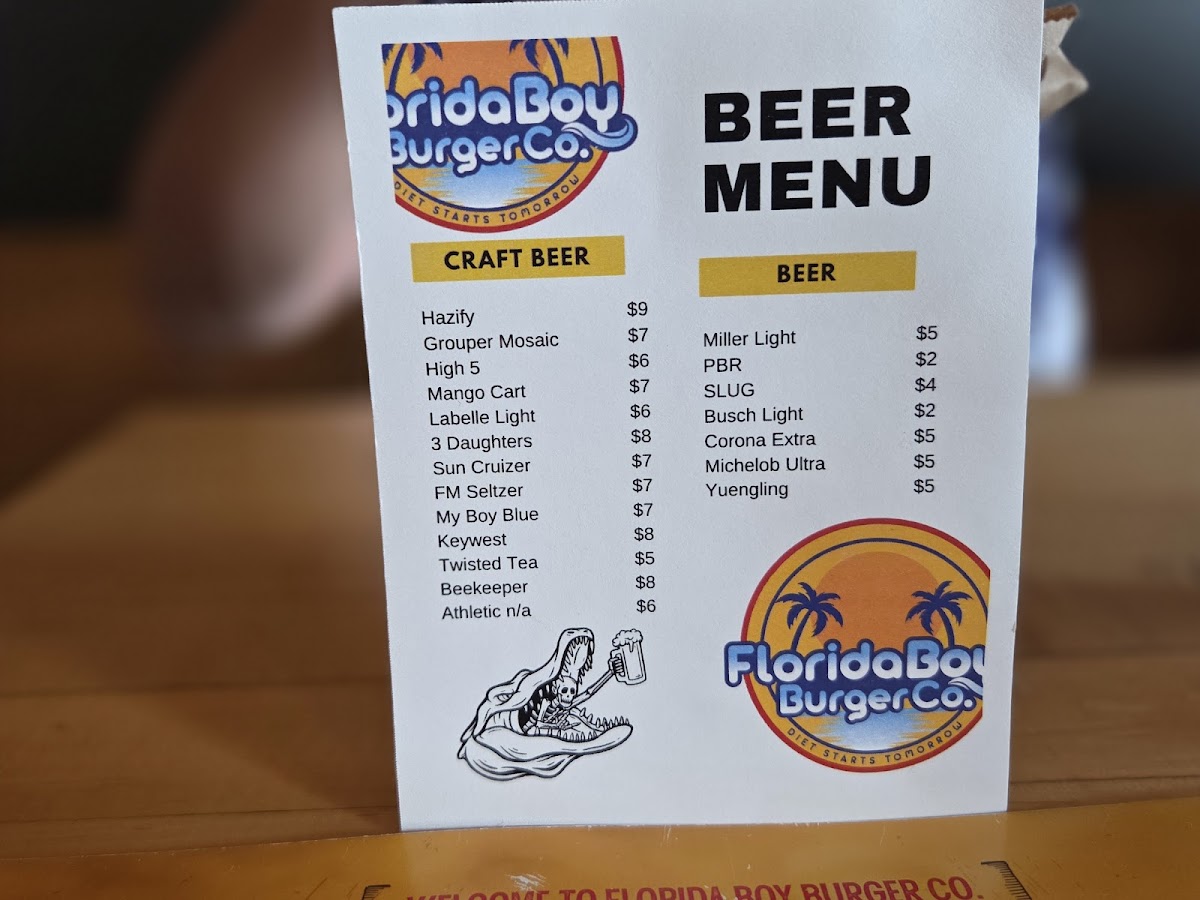 Menu - Florida Boy Burger Co. photo 7